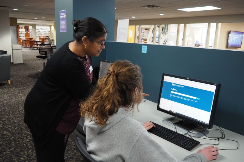 Student at Computer