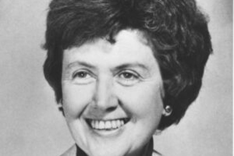 Black and white photo portrait of Sister Catherine McNamee